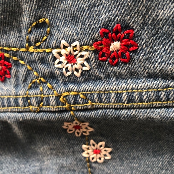 Embroidered Floral Jean Jacket - Picture 8 of 10